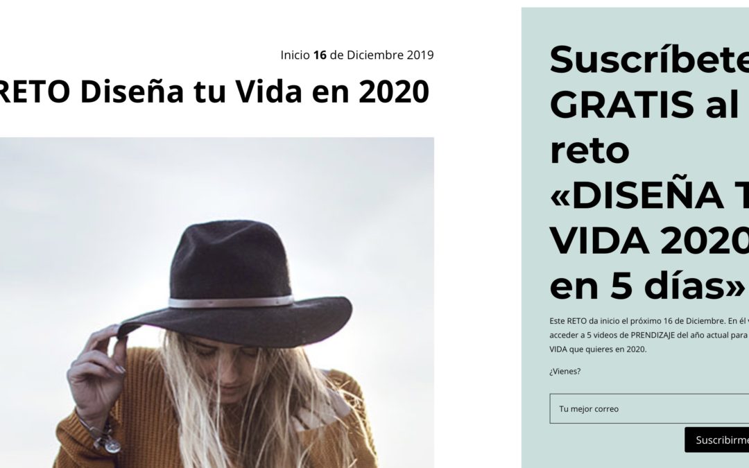 Reto DISEÑA TU VIDA EN 2020 AHORA